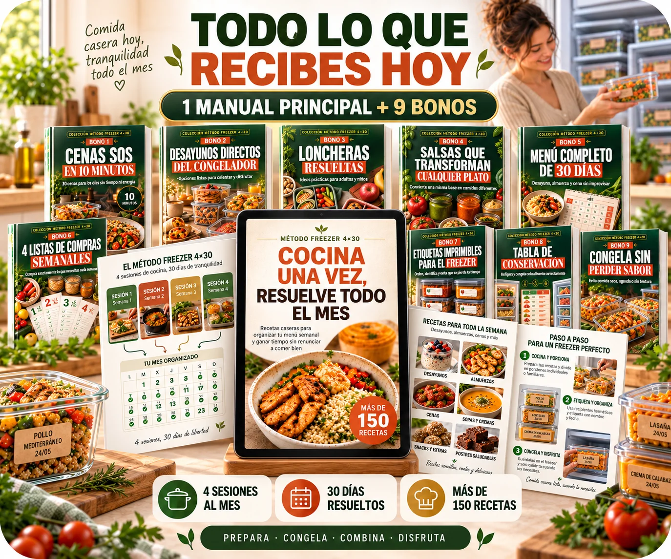 Composición del libro digital principal junto a los nueve bonos incluidos